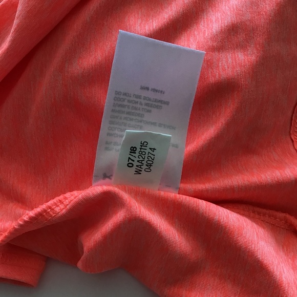REEBOK LONG SLEEVE NEON ORANGE  PERFORMANCE TEE XS - Picture 5 of 6